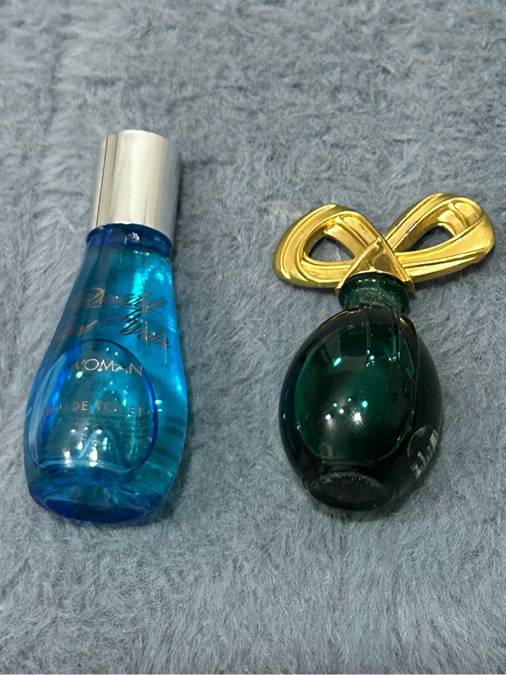 Blue and Emerald Mini Perfume Bottles (Set of 2)